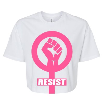 Resist Fist Women's Rights Logo Anti Trump Protest Bella+Canvas Jersey Crop Tee