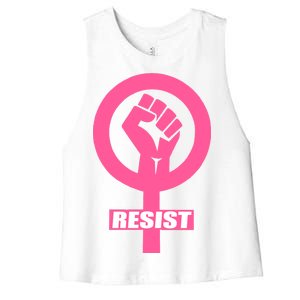 Resist Fist Women's Rights Logo Anti Trump Protest Women's Racerback Cropped Tank