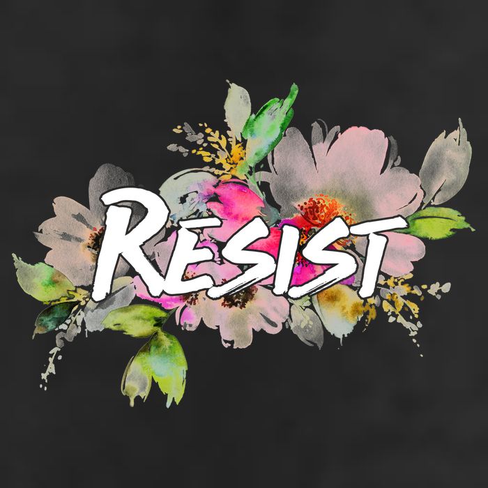 Resist Flower Logo 7 Panel Mesh Trucker Snapback Hat