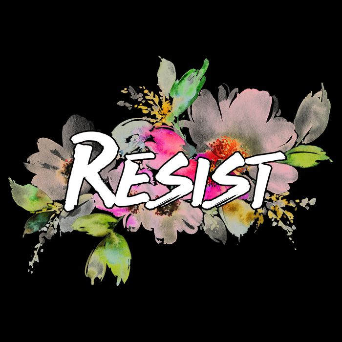 Resist Flower Logo Bucket Hat