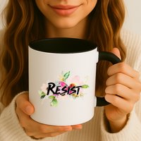 Resist Flower Logo Mug