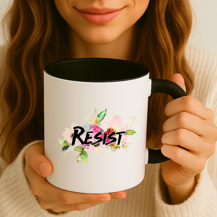 Resist Flower Logo Mug