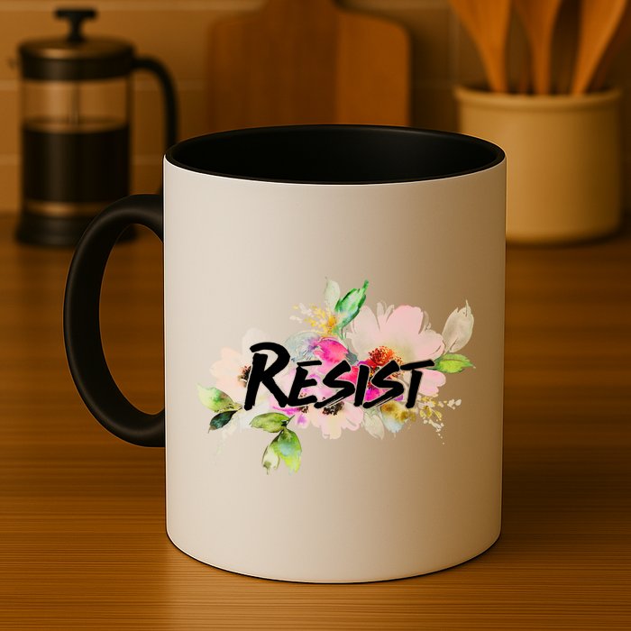 Resist Flower Logo Mug