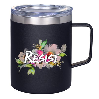 Resist Flower Logo 12oz Stainless Steel Coffee Mug