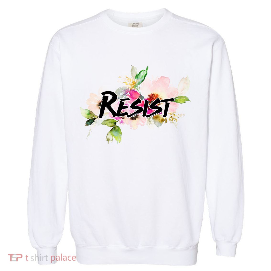 Resist Flower Logo Garment-Dyed Sweatshirt