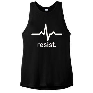 Resist Heart Beat Resistance Logo Ladies PosiCharge Tri-Blend Wicking Tank