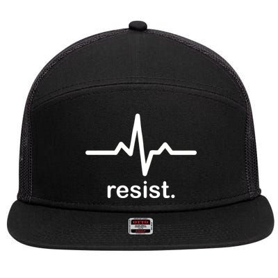 Resist Heart Beat Resistance Logo 7 Panel Mesh Trucker Snapback Hat