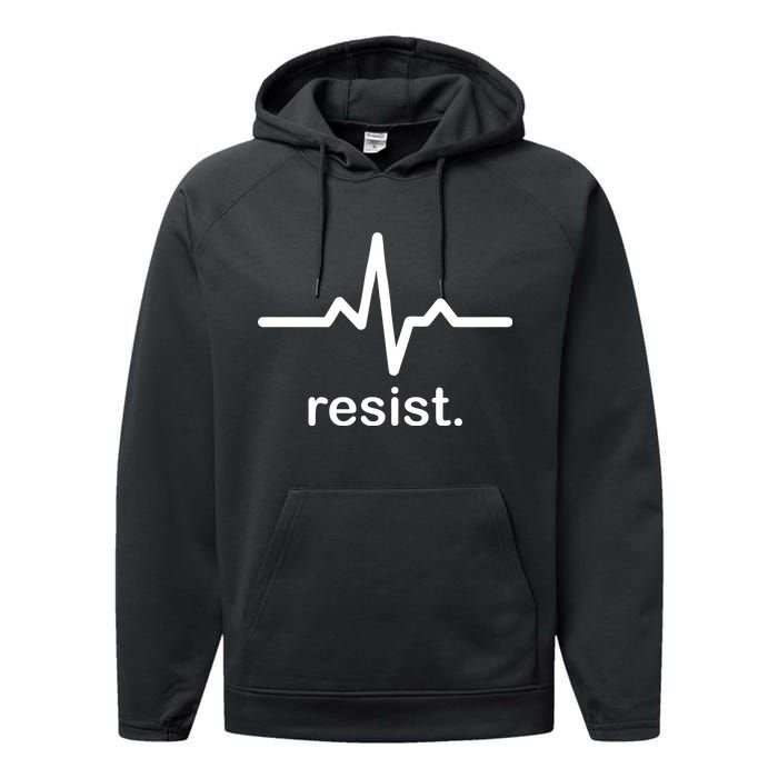 Resist Heart Beat Resistance Logo Performance Fleece Hoodie