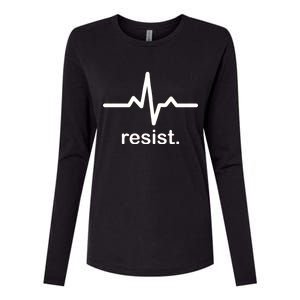 Resist Heart Beat Resistance Logo Womens Cotton Relaxed Long Sleeve T-Shirt