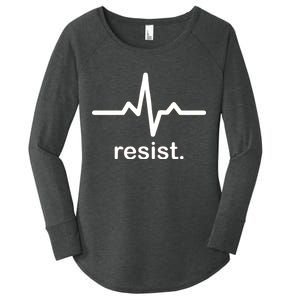 Resist Heart Beat Resistance Logo Women's Perfect Tri Tunic Long Sleeve Shirt