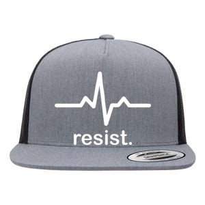 Resist Heart Beat Resistance Logo Flat Bill Trucker Hat