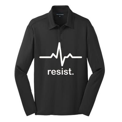 Resist Heart Beat Resistance Logo Silk Touch Performance Long Sleeve Polo