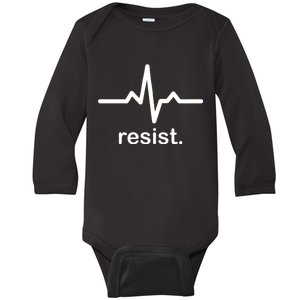 Resist Heart Beat Resistance Logo Baby Long Sleeve Bodysuit