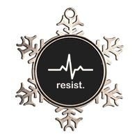 Resist Heart Beat Resistance Logo Metallic Star Ornament