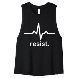 Resist Heart Beat Resistance Logo Women's Racerback Cropped Tank