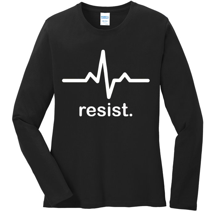 Resist Heart Beat Resistance Logo Ladies Long Sleeve Shirt