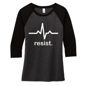 Resist Heart Beat Resistance Logo Women's Tri-Blend 3/4-Sleeve Raglan Shirt