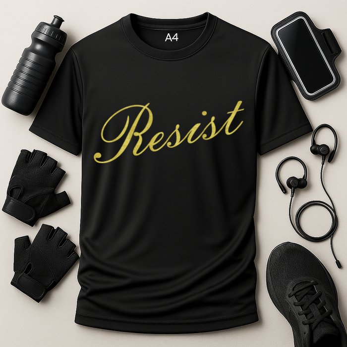 Resist Limited Gold Script Cooling Performance Crew T-Shirt