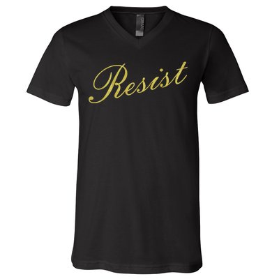 Resist Limited Gold Script V-Neck T-Shirt