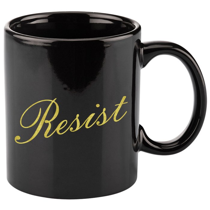 Resist Limited Gold Script 11oz C Handle Ceramic Mug