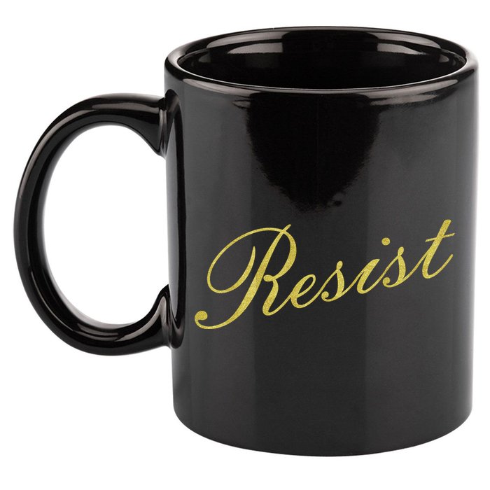 Resist Limited Gold Script 11oz C Handle Ceramic Mug