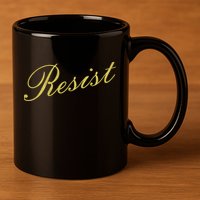 Resist Limited Gold Script 11oz C Handle Ceramic Mug