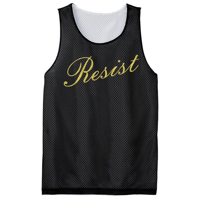 Resist Limited Gold Script Mesh Reversible Basketball Jersey Tank