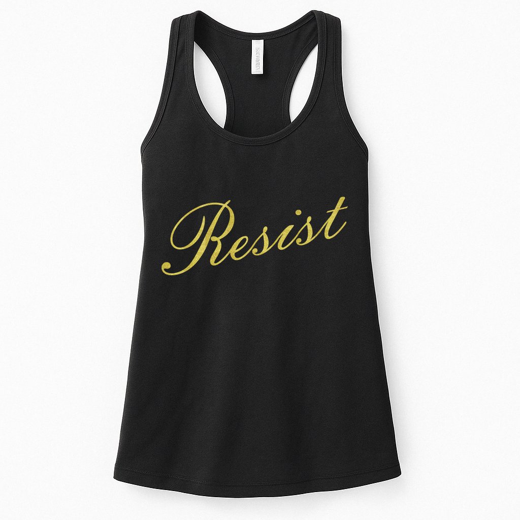 Resist Limited Gold Script Womens Tank Top