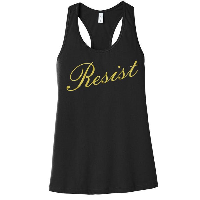 Resist Limited Gold Script Women's Racerback Tank