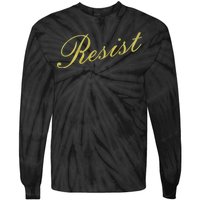 Resist Limited Gold Script Tie-Dye Long Sleeve Shirt