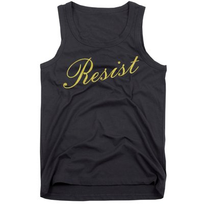 Resist Limited Gold Script Tank Top