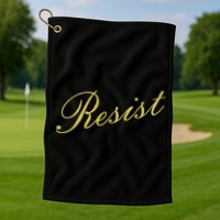 Resist Limited Gold Script Golf Towel