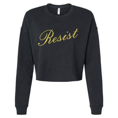 Resist Limited Gold Script Cropped Pullover Crew