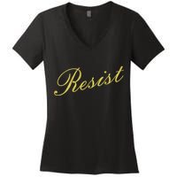 Resist Limited Gold Script Women's V-Neck T-Shirt