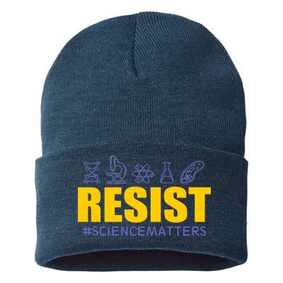 Resist March for Science #sciencematters Earth Scientists Sustainable Knit Beanie