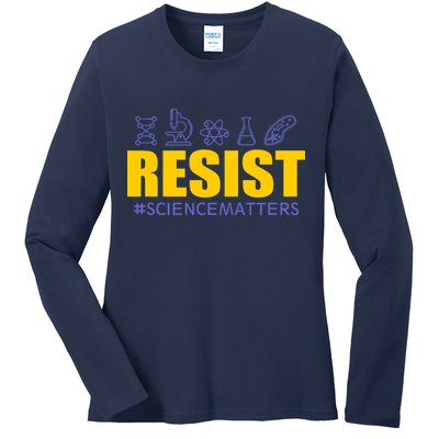 Resist March for Science #sciencematters Earth Scientists Ladies Long Sleeve Shirt