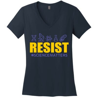 Resist March for Science #sciencematters Earth Scientists Women's V-Neck T-Shirt