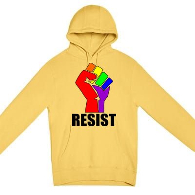 Resist Rainbow Fist National Pride Equality March Premium Pullover Hoodie