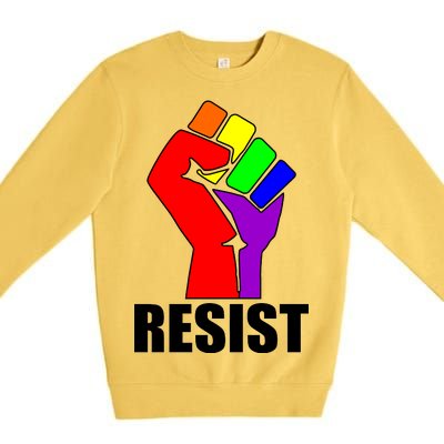 Resist Rainbow Fist National Pride Equality March Premium Crewneck Sweatshirt