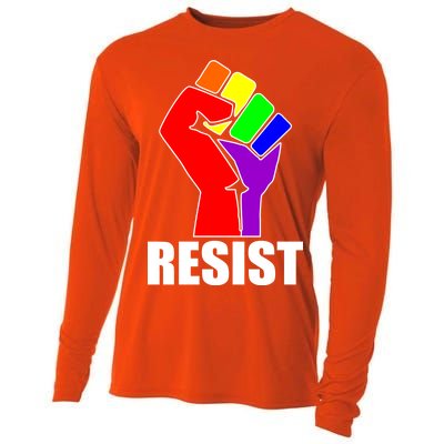 Resist Rainbow Fist National Pride Equality March Cooling Performance Long Sleeve Crew