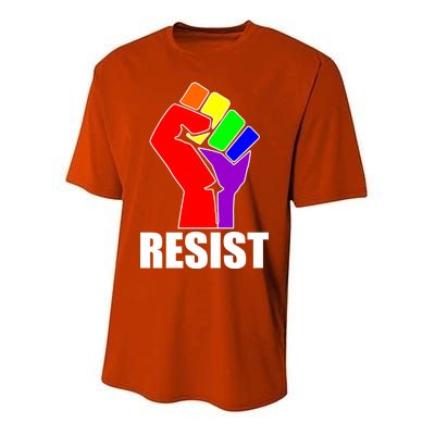 Resist Rainbow Fist National Pride Equality March Youth Performance Sprint T-Shirt