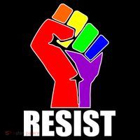 Resist Rainbow Fist National Pride Equality March High Crown Mesh Back Trucker Hat