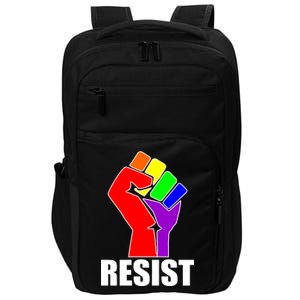 Resist Rainbow Fist National Pride Equality March Impact Tech Backpack