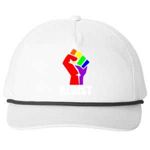 Resist Rainbow Fist National Pride Equality March Snapback Five-Panel Rope Hat