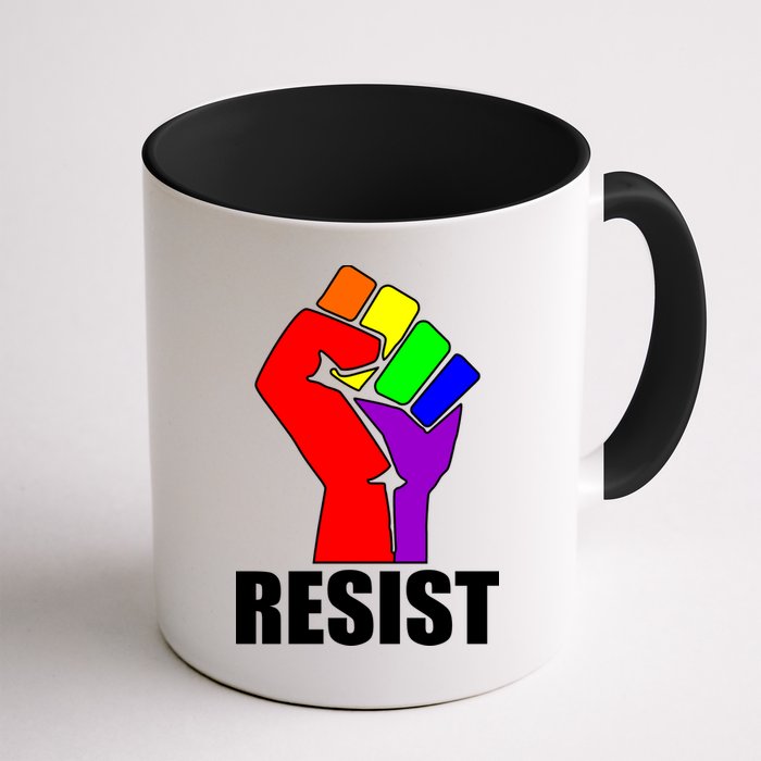 Resist Rainbow Fist National Pride Equality March Mug