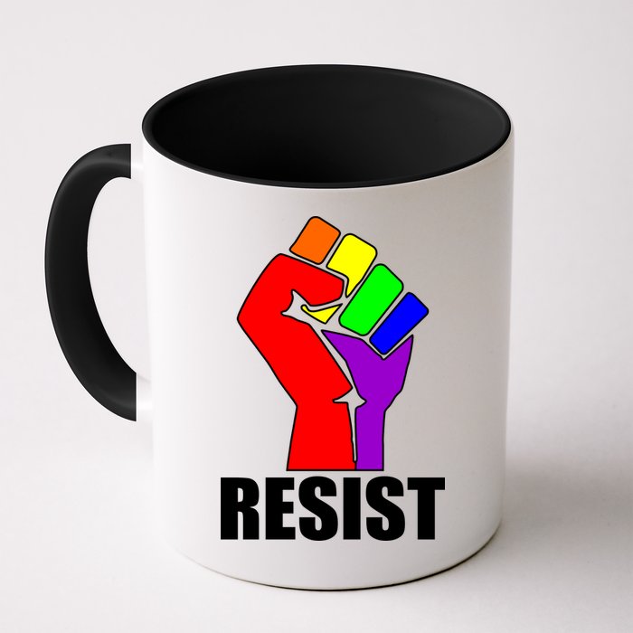 Resist Rainbow Fist National Pride Equality March Mug