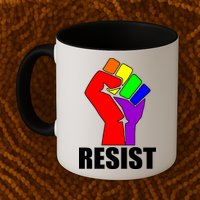 Resist Rainbow Fist National Pride Equality March Mug