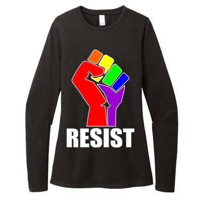 Resist Rainbow Fist National Pride Equality March Womens CVC Long Sleeve Shirt