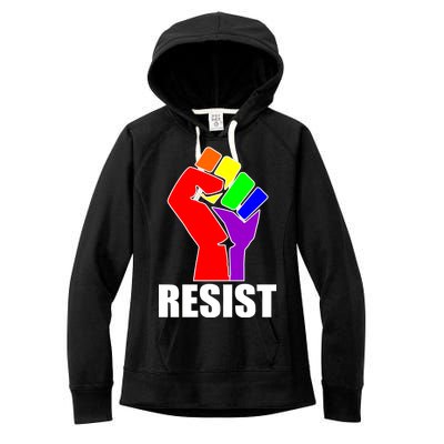 Resist Rainbow Fist National Pride Equality March Women's Fleece Hoodie