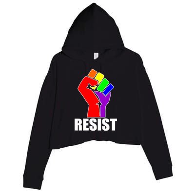 Resist Rainbow Fist National Pride Equality March Crop Fleece Hoodie